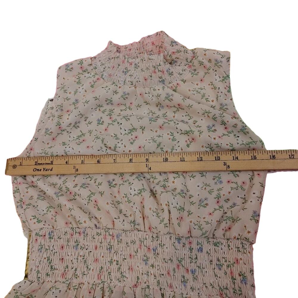 Japna Floral Peplum Size Small Sleeveless Cottage Core Kawaii Sleeveless Blouse - Picture 3 of 9